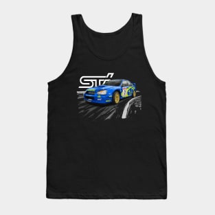 petter solberg sti rally blue Tank Top